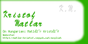 kristof matlar business card